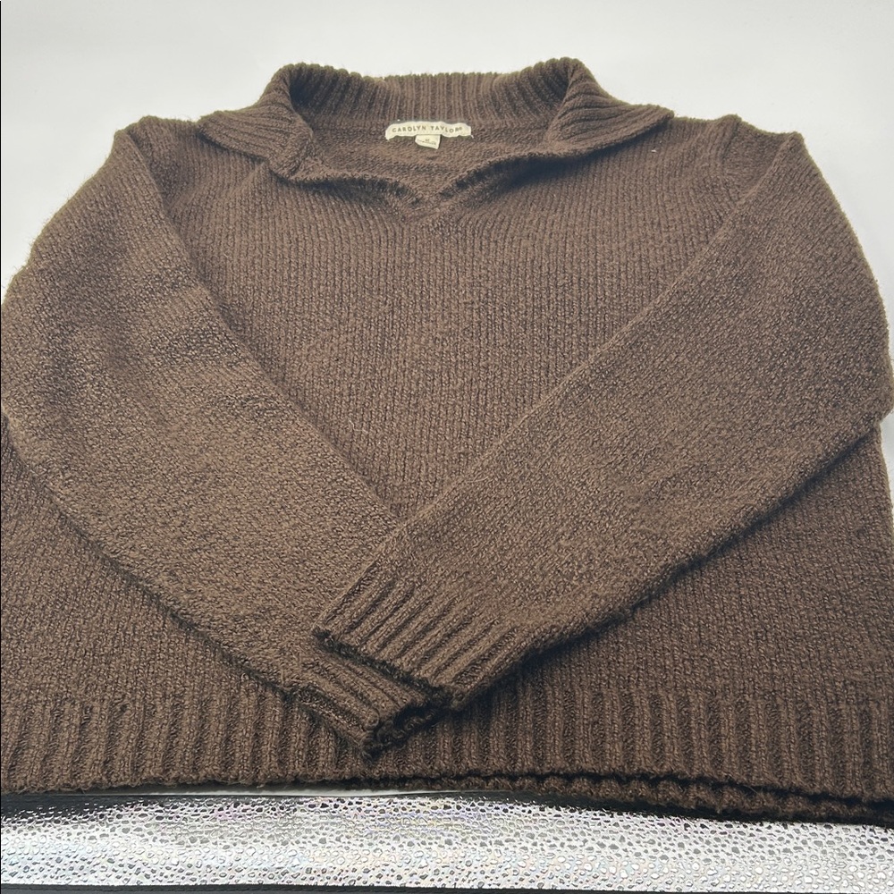 Carolyn Taylor women’s V-Neck Sweater - Rich Brown - Picture 12 of 16